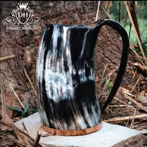 Taza Ecológica Hecha a Mano con Cuerno de Búfalo Pulido, con Patrones Naturales Únicos, Forma Natural y Temática Animal - Product Image 4