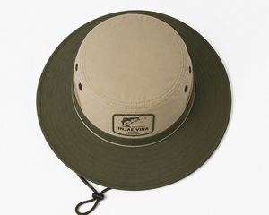 Sombrero de Pesca de Ala Ancha con Logotipo Personalizado, Tejido, Transpirable, de Malla, Bicolor Caqui y Verde Oliva, para Exteriores y Protección Solar, Venta al por Mayor - Product Image 3