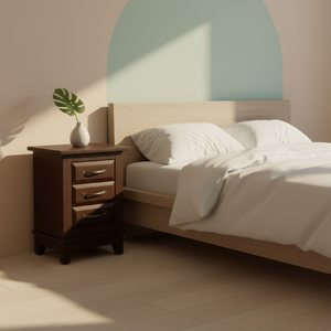 Table basse moderne avec 3 tiroirs en bois d'hévéa MDF Marque PKP Garantie 1 an - Meubles de salon - Product Image 2