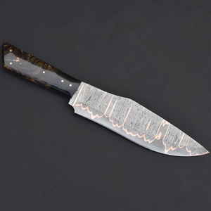 Couteau de cuisine de luxe en cuivre à motif Damas, style chef, avec construction à lame pleine, pour équipement de camping - Product Image 3
