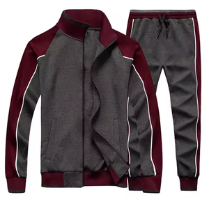 Sporty Streetwear 2-Piece Tracksuit Embroidered Polyester Color Contrasted Sweat Suits Fashionable Sportswear - Product Image 6