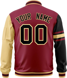 Vestes universitaires pour hommes, manches en simili cuir, veste de baseball pour garçons, veste de baseball universitaire personnalisée, vente en gros - Product Image 6