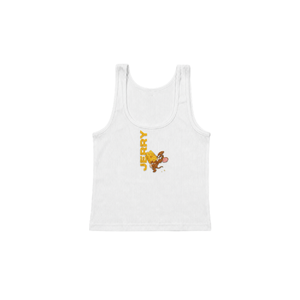 Camiseta sin Mangas de Color Naranja Sólido con Decoración Frontal de Bordado con Cuentas en Forma de Rodaja de Fruta, Uso Diario Informal, Tejido de Algodón Transpirable - Product Image 2