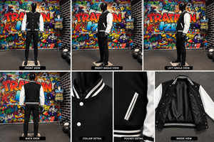 Blouson Bomber Personnalisé avec Logo Brodé, Patch Chenille, Boutons Corne, Coupe-Vent, Imperméable, Écologique, Long, Hiver, à Capuche, Col Montant - Product Image 4