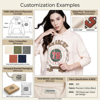 Sweat à capuche graphique pour femme en polyester et coton molletonné 320 GSM, impression numérique, logo personnalisé, marque privée