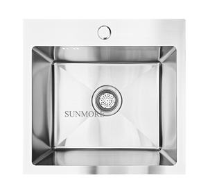 Fregadero de cocina de lujo moderno, pequeño, de un solo seno, de acero inoxidable 304, de forma rectangular, hecho a mano en una fábrica de Vietnam, con buen precio. - Product Image 6