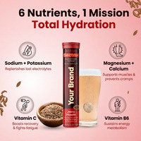 Tabletas Efervescentes de Vitamina C, B12 y Minerales Sin Azúcar para Adultos, Marca Propia/OEM, con Sabor a Jeera Masala, Paquete de 20 Tabletas