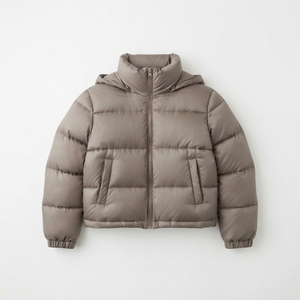 Chaqueta Corta Acolchada de Invierno para Mujer con Logotipo Personalizado, Cuello Alto, Color Sólido, Estilo Casual - Product Image 6