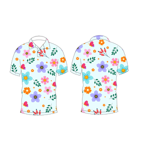 Camisa polo con estampado de mariposas florales azul cielo para hombre, camiseta informal de manga corta con estampado de flores multicolor, camiseta de moda de verano - Product Image 3