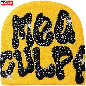 Custom Logo USA streetwear beanie knit <b>cap</b> <b>winter</b> black red premium design stylish logo beanie fashion hat - Product Image 1