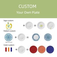 Vajilla de Melamina Blanca Irrompible Personalizable, Platos Pintados a Mano, Tazones Grandes, Diseño Sostenible para Uso en el Hogar y Restaurantes