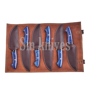 Juego de Cuchillos de Caza de Acero de Damasco de Grado Industrial Sm Knives de 6 Piezas, Mango de Madera, Hoja Biselada de Punta Caída, Garantía de 3 Años, OEM/ODM - Product Image 6