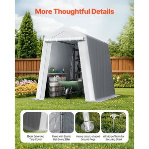 Tenda da Esterno Resistente 6 X 8 Piedi, Capanno Portatile Impermeabile con Porta a Rullo e Prese d'Aria per Uso in Giardino - Product Image 2