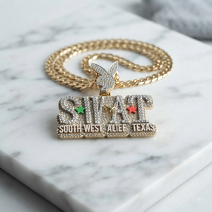 Pendentif personnalisé en argent 925 plaqué or avec moissanite et diamant, motif dessin animé, grand et fin, pour rappeur hip-hop, avec initiale ou nom, idéal pour cadeau. - Product Image 2