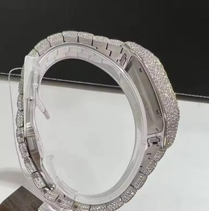 Montre de luxe carrée en acier inoxydable sertie de diamants, avec chiffres romains colorés, mouvement à quartz analogique, unisexe - Product Image 3