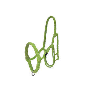 Green Nylon Horse Halter With Braided Design And Metal Ring For <b>Equestrian</b> Use - Product Image 1