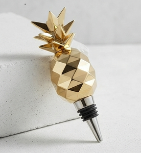 Accesorios para Bebidas, Tapón de Botella con Forma de Piña, Tapón de Botella de Acero Inoxidable, Tapones de Vino Metálicos con Acabado Dorado - Product Image 1