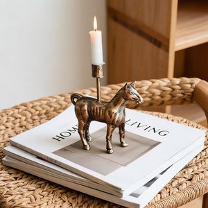 Brass Horse Candlestick Holder Home Decoration Durable Metal Candle Holder home decor light candle Flameless - Product Image 4