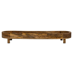 Bandeja con patas de madera de mango segura para alimentos para servir y almacenar Soporte de madera Uso multifuncional para accesorios de baño y cocina - Product Image 2