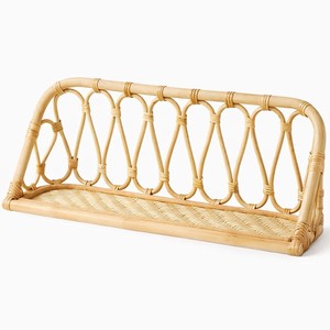 Rattan floating shelf natural cane wall mounted <b>rack</b> shelves boho flower design <b>storage</b> <b>racks</b> - Product Image 5