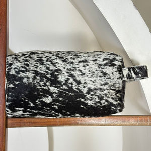 New Western Genuine Hair on Cowhide Leather Tassel Toiletry Bags Stylish Cosmetic Bags <b>for</b> <b>Makeup</b> <b>Storage</b> Travel Organizer Box - Product Image 4