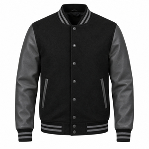 Chaqueta Varsity de Invierno para Hombre, 100% Lana, de Alta Calidad, con Logotipo Bordado Personalizado, con Capucha, Impermeable y Gruesa - Product Image 2