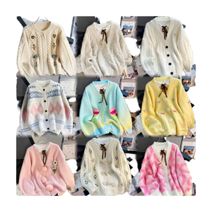 เสื้อไหมพรมถักสำหรับผู้หญิง คอกลม แขนยาว สไตล์หวาน ใส่ได้ในฤดูร้อน - Product Image 1