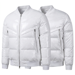 Chaqueta de Invierno para Hombre, Negra y Verde Oliva, con Cuello Alto, Cierre de Cremallera, Resistente al Viento, Informal, con Relleno Grueso de Poliéster - Product Image 2