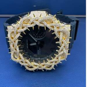 Boîtier de montre de luxe numérique en acier inoxydable avec diamants Moissanite VVS, lunette et boucle de bracelet OPIUI568, certificat GRA - Product Image 1