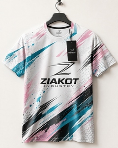 เสื้อยืด ZIAKOT รุ่นใหม่ ออกแบบเองได้ สีดำ-ขาว-เขียวอมฟ้า สำหรับผู้ชาย เน้นประสิทธิภาพการเล่น - Product Image 3