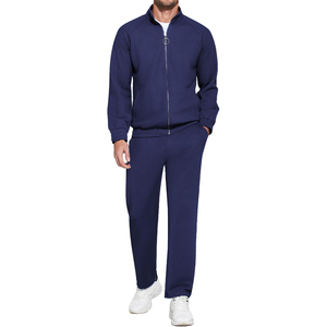 Custom 500GSM Cotton Fleece <b>Tracksuit</b> for Men Oversized Hoodie Joggers Set Screen Print Logo <b>Plain</b> Solid Color Gym Wear Winter - Product Image 1
