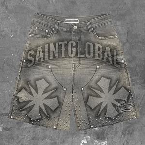 Ensemble short et t-shirt sans manches pour homme SAINTGLOBAL, col rond, imprimé par transfert thermique, respirant, style décontracté, style streetwear, été - Product Image 2
