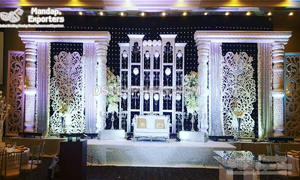 การตกแต่งเวทีงานแต่งงานสีทองที่งดงามที่สุด การตกแต่งเวทีงานแต่งงานแบบยิวที่ดีที่สุด การตกแต่งเวทีงานแต่งงานในธีมสีทอง - Product Image 2