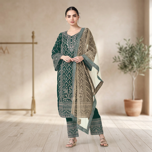 Salwar Kameez pakistanais pour mariage, très demandé, idéal pour les fêtes, disponible au meilleur prix auprès d'un exportateur indien. - Product Image 5