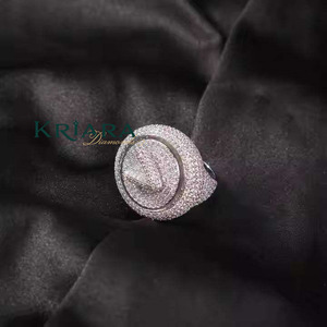 Anillo de cóctel de moissanita chapado en oro rosa de plata 925 para mujer, con engaste pavé y patrón de letras, joyería de lujo para boda - Product Image 5