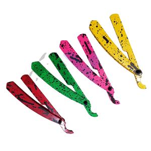 ที่วางมีดโกนแบบพับได้ ลายใบมีดตุรกี สีชมพูและดำเคลือบผง สำหรับมีดโกนตรง - Product Image 1