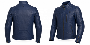 Veste de moto en cuir blindée amovible |   Noir Bleu marine Cognac |   Fabricant OEM ODM |   Qualité de conception haut de gamme |   Course automobile | - Product Image 3