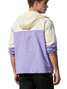 Sudadera con capucha personalizada para hombre, diseño de bloques de color, impermeable, al por mayor, tipo chaqueta cortavientos extragrande con cremallera y pantalones a juego, chándal deportivo - Product Image 4