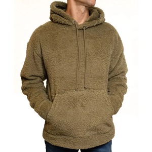 Sweat à capuche Sherpa pour homme en polaire épaisse et duveteuse, tendance, avec logo personnalisé, vêtement d'hiver de haute qualité, respirant - Product Image 1