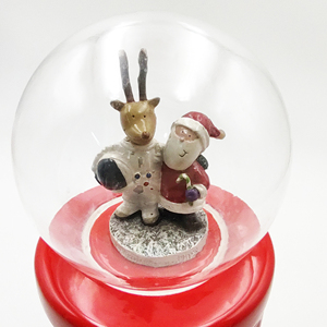 Bocal décoratif en céramique rouge pour Noël, avec globe à neige, Père Noël et rennes, pour le rangement des épices dans la cuisine - Product Image 4