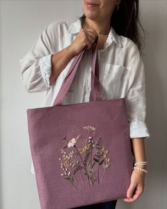 Bolsa de Mano Promocional de Lona de Algodón con Estampado de Letras, con Logotipo Personalizado, Ecológica, Reutilizable, para Compras - Product Image 1