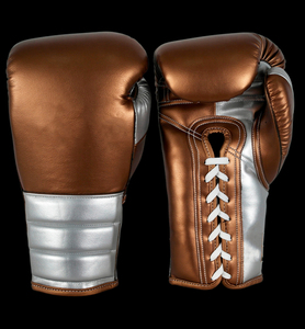 Guantes de Boxeo Profesionales DAWN FROCE FIGHT GEARS, Rojos, Azules y Plateados, con Cordones, 12 oz, Cuero Genuino, Absorben la Humedad, Muñequera Ajustable - Product Image 5