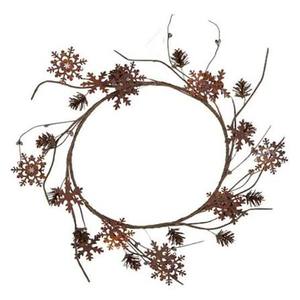 Rustic Metal Christmas Wreath With Snowflake And <b>Pinecone</b> Decorations Handmade Unlit Decorative Flowers Wreaths - Product Image 1