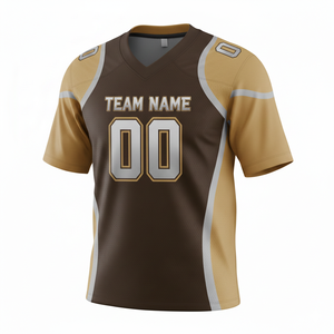 Maillot d'entraînement de football américain personnalisé pour adultes, manches courtes, maille respirante, antibactérien, séchage rapide, option grande taille, devant - Product Image 3