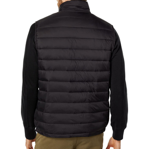 GENERSA SPORTS Gilet matelassé bordeaux pour homme, col montant, fermeture éclair, coupe-vent, séchage rapide, respirant, décontracté, vêtement d'extérieur d'hiver - Product Image 2