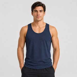 OEM Manufacturer Custom Custom Printed Logo <b>Mesh</b> Tank <b>Top</b> Ribbed Neckline Trim Cotton Fabric For Basketball Fitness Fashion - Product Image 4