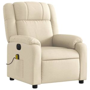 Cream Fabric <b>Electric</b> <b>Massage</b> Recliner Chair - Product Image 3