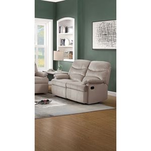 Lussuoso marrone chiaro velluto 2 posti reclinabile manuale divanetto divano con bracciolo peluche per soggiorno mobili 1 pezzo - Product Image 1