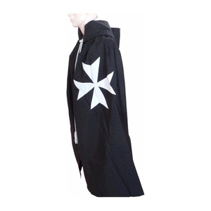 เสื้อคลุมอัศวินมาลตาสีดำ คุณภาพพรีเมียม ปักลายแบบสั่งทำพิเศษ ทำด้วยมือ เสื้อคลุมอัศวินมาลตาสีดำ - Product Image 5