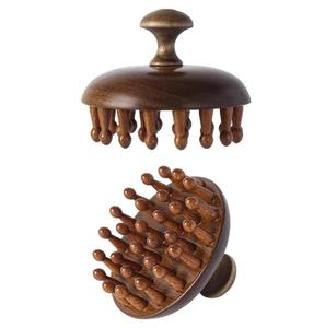 Peine Masajeador de Madera Natural para Cabello y Cuero Cabelludo con 28 Dientes, Cepillo para Champú para Alivio del Estrés y Desintoxicación, para Uso en Seco y Húmedo - Product Image 1